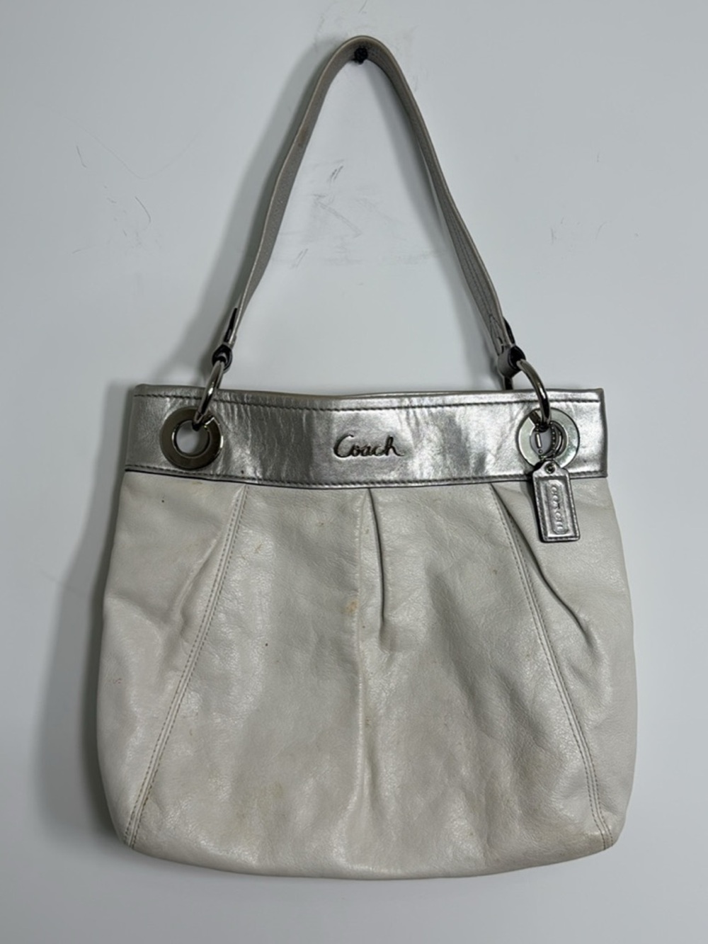 Coach Ashley Metallic Leather Hippie Bag Needs TLC